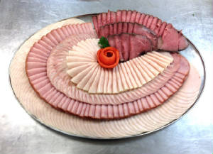 deli art of ham, beef and turkey